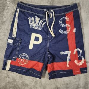 Polo Ralph Lauren Vintage 34 Nautical RL67 Navy Blue Swim Trunks P73 Beardstown